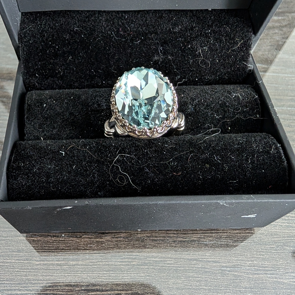 Sterling Silver 925 Blue Stone Ring | Size 6
